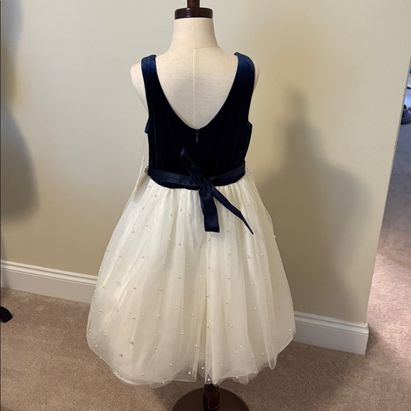 American Princess Navy and White Formal Dress - Picture 3 of 4